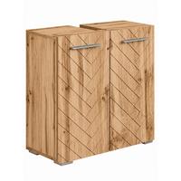 WASCHBECKENUNTERSCHRANK Jupiter 2 Türen Eiche Fischgrät - 60 x 30 x 60 cm - Eiche Wotan, Holz (60/60/30cm) - Badplaats