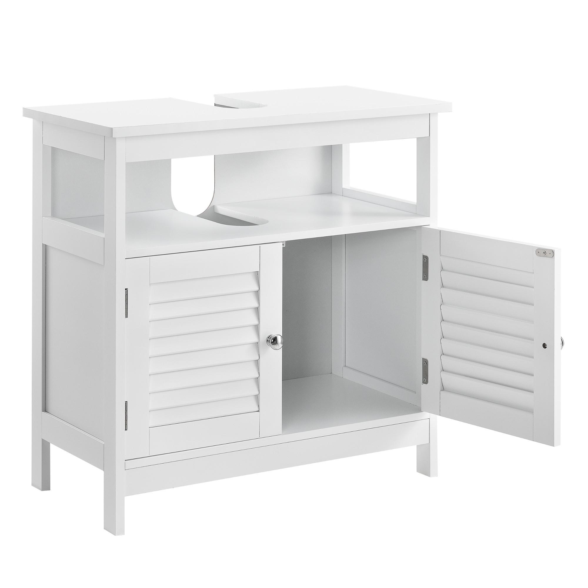 WASCHBECKENUNTERSCHRANK - Weiß, Holzwerkstoff (60/60/30cm) - [en.casa]
