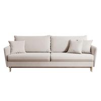3-SITZER SCHLAFSOFA Volio Samt Graubeige - Taupe/Goldfarben, Textil/Metall (221/90/100cm) - Selsey
