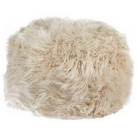 POUF Webpelz Hellbeige Tukki - Beige, Metall (70/45/70cm) - Beliani