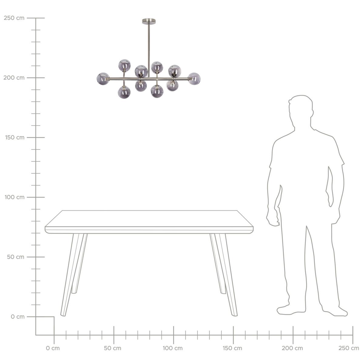 HÄNGELAMPE Ramis 90x34x68 cm - Silberfarben, Metall (34/34/68cm) - Beliani