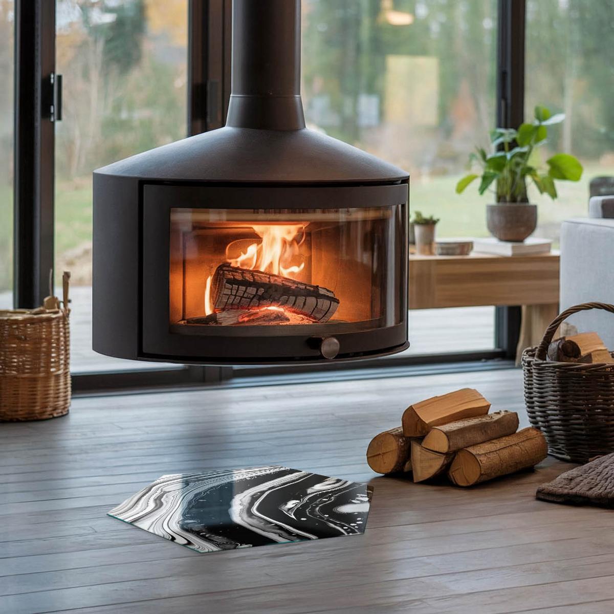 GLASPLATTE für Kamin h40 cm - Multicolor, Glas (40/40/0.4cm) - TULUP