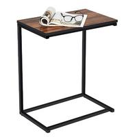 LAPTOPTISCH C-förmig hellbraun - Hellbraun, Metall (35/55/65cm) - COSTWAY
