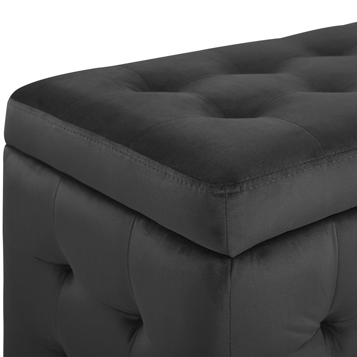 TRUHENBANK Michigan 42/72/40 cm - Dunkelgrau, Textil (72/40/42cm) - Beliani