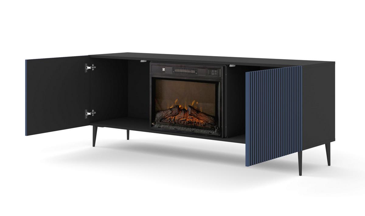 KOMMODE Schwarz, Marineblau 170/63/42 - Schwarz, Holzwerkstoff (170/63/42cm) - RAUMHIRSCH FURNITURE