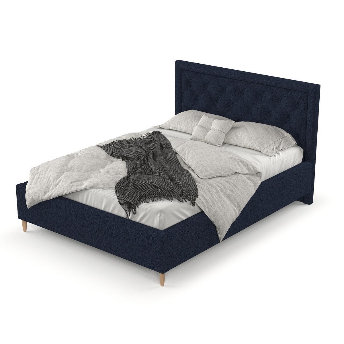 POLSTERBETT Lido 180/200 cm Marineblau im Riva Stoff - Naturfarben/Dunkelblau, Holz/Holzwerkstoff (180/200cm) - AltaBeds