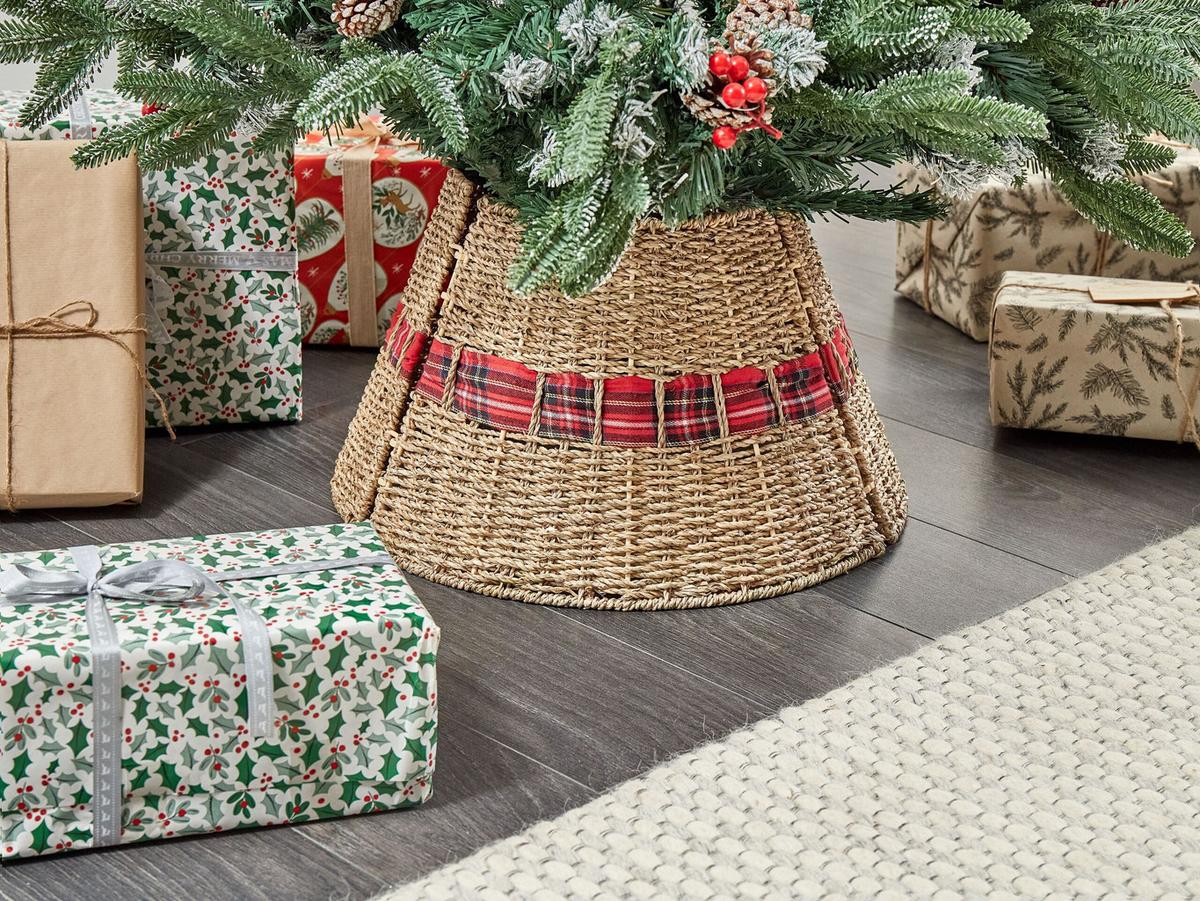 WEIHNACHTSBAUMKRAGEN 27 cm Naturfarben Marche - Naturfarben, Naturmaterialien (27cm) - Beliani