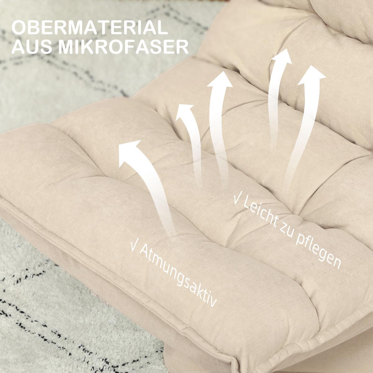 RELAXSESSEL Stahl, Leinenimitat, Beige - Beige, Metall (70/95/62cm) - HOMCOM