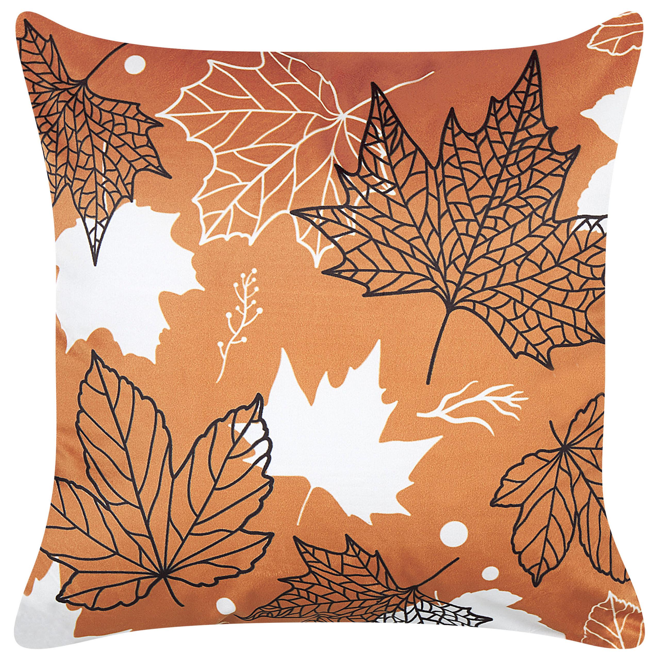 DEKOKISSEN Orange 45/45 cm Poinsettia - Orange, Textil (45/45cm) - Beliani