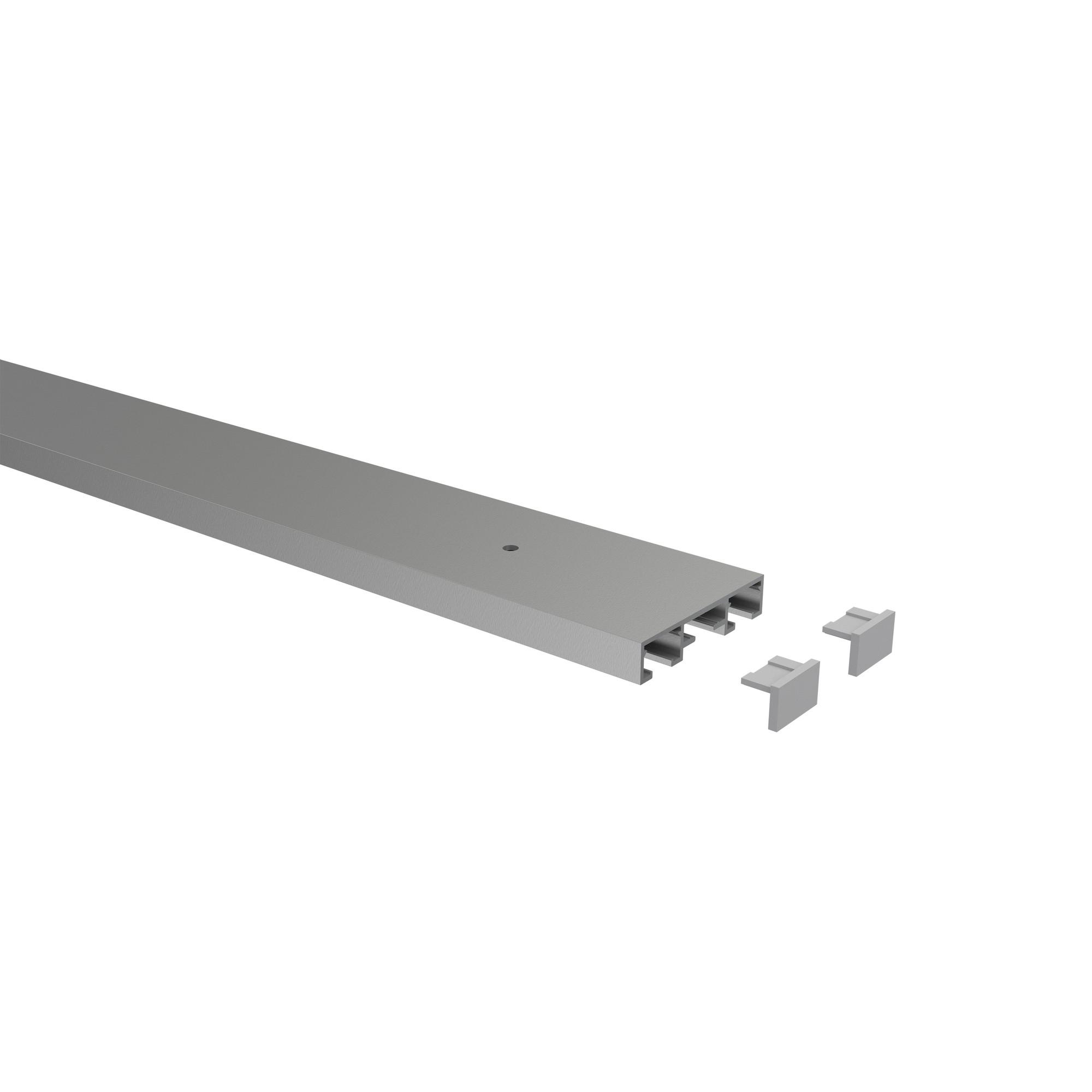 GARDINENSCHIENE / OBJEKTSCHIENE Primax 400 cm (geteilt in 2 x 200 cm), 2-läufig Silbergrau - Silberfarben/Alufarben, Metall (4.3/0.9/400cm) - INTERDECO