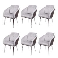 ESSZIMMERSTUHL Grau 6er-Set - Grau, Textil (61/88/68cm) - MCW