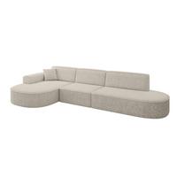 ECKSOFA Ottomane Links MARI-L2 - 328x171x79 cm Beige Tissu - Beige/Schwarz, Holzwerkstoff/Kunststoff (328/171cm) - ALTDECOR