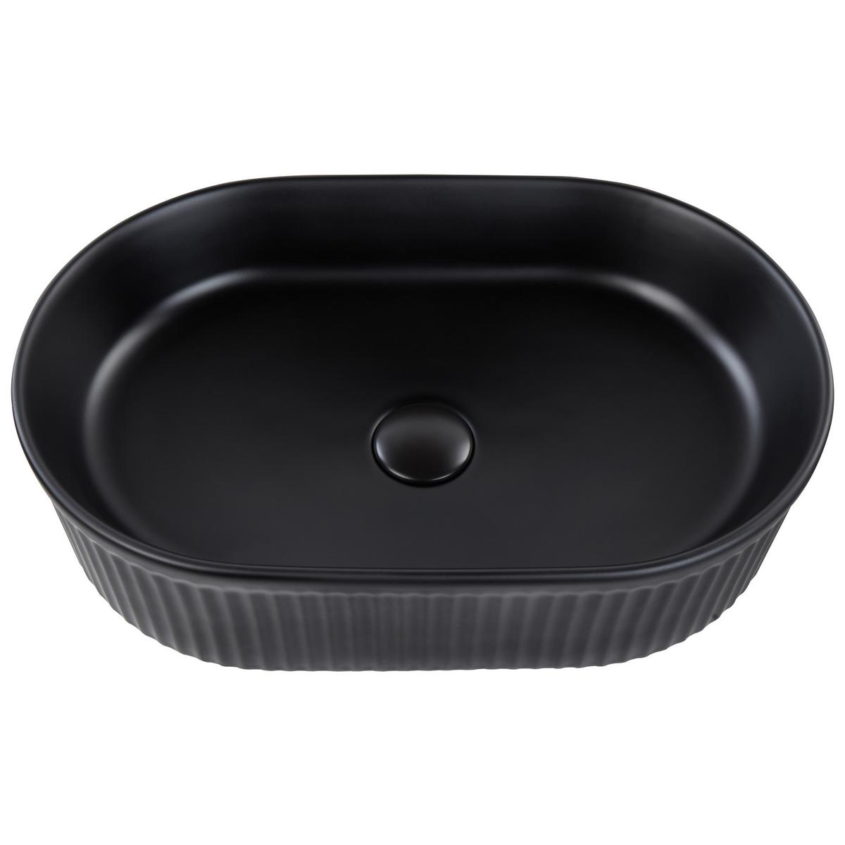 AUFSATZWASCHBECKEN 49/31 cm Geldo - Schwarz, Keramik (49/13/31cm) - Beliani