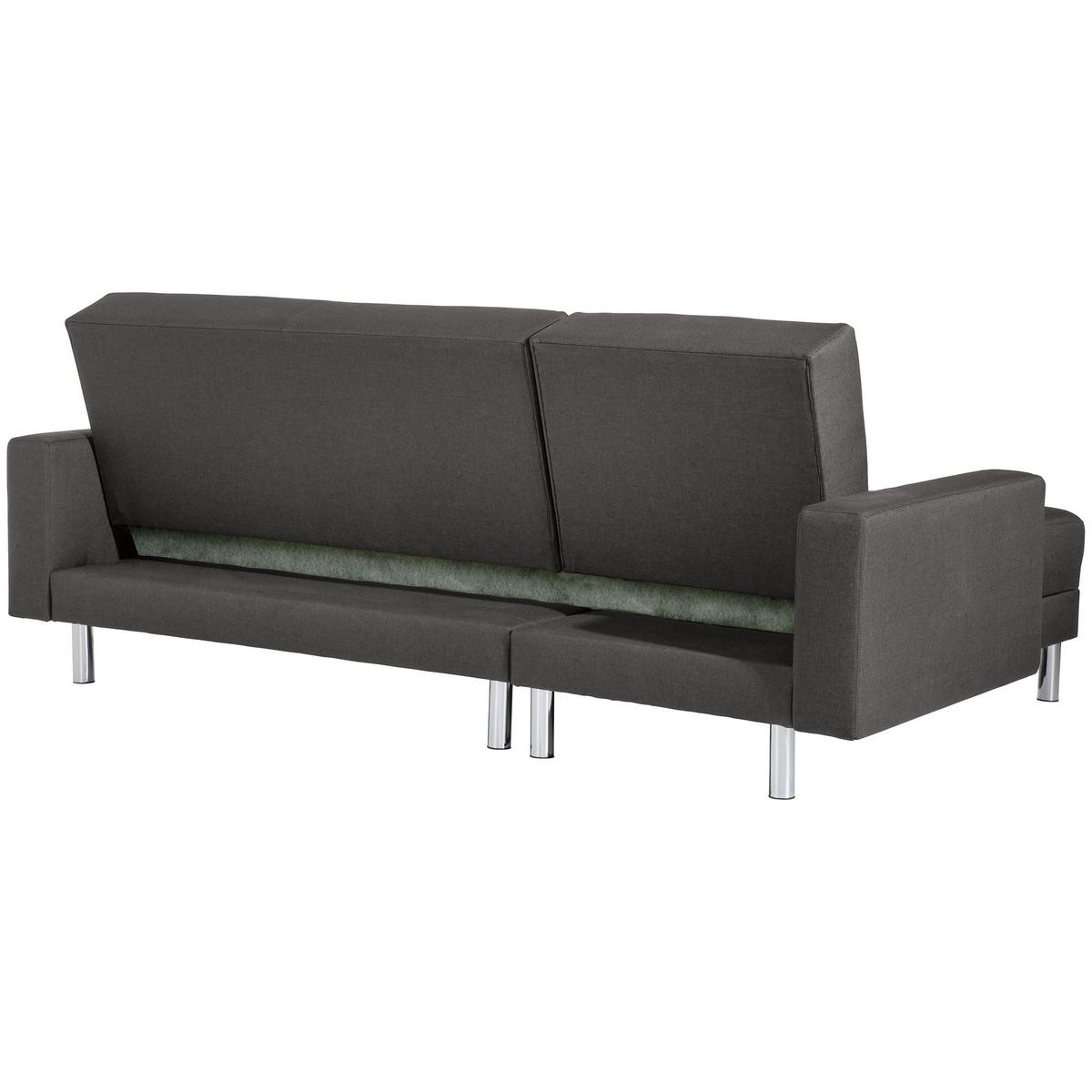 FUNKTIONSSOFA mit Hocker Katryna Flachgewebe anthrazit - Anthrazit, Kunststoff (144/92/230cm) - 58aufmkessel