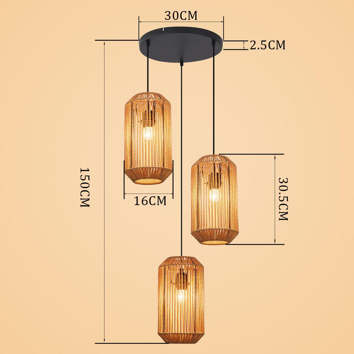 PENDELLEUCHTE Ulysses 30/30/150 cm - Braun, Metall (30/30/150cm) - ZMH