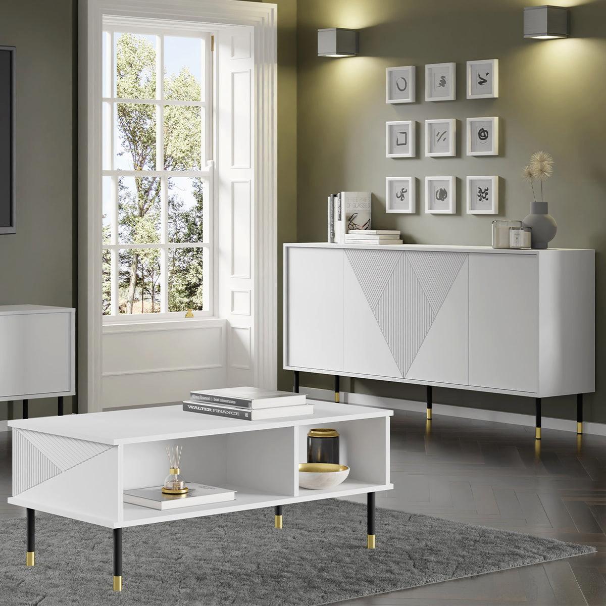 COUCHTISCH Aglaé Weiß - Weiß, Holzwerkstoff (55/110/45cm) - Petits-meubles