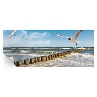 FOTOTAPETE 250x104 cm - Küstenlandschaft - Blau, Textil (250/104cm) - Wallfluent