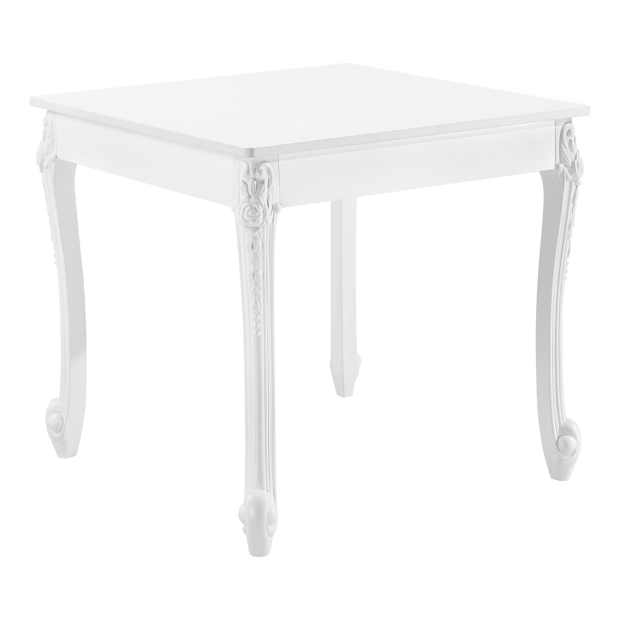 ESSTISCH Lüneburg - Weiß, Holzwerkstoff/Kunststoff (80/80/76cm) - [en.casa]