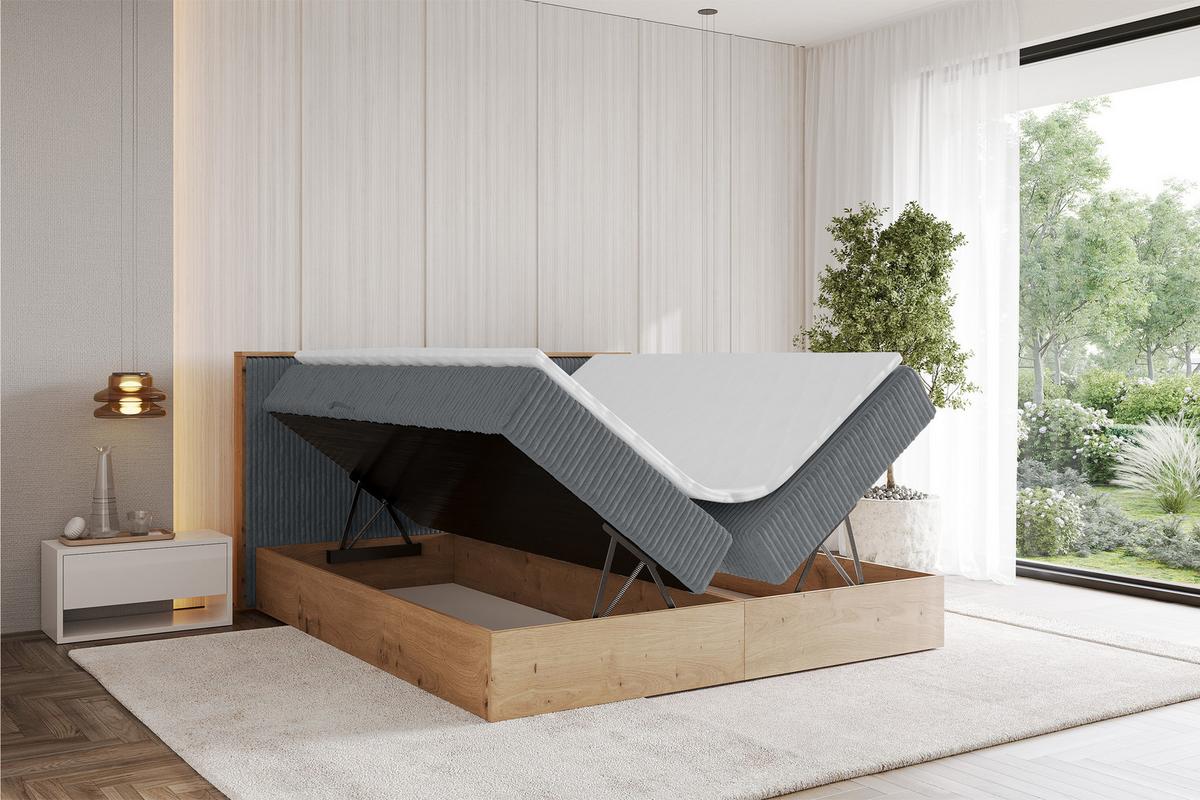 BOXBETT LOLLI9 - 200x200 - H4 Dunkelgrau - Dunkelgrau, Holzwerkstoff (200/200cm) - ALTDECOR