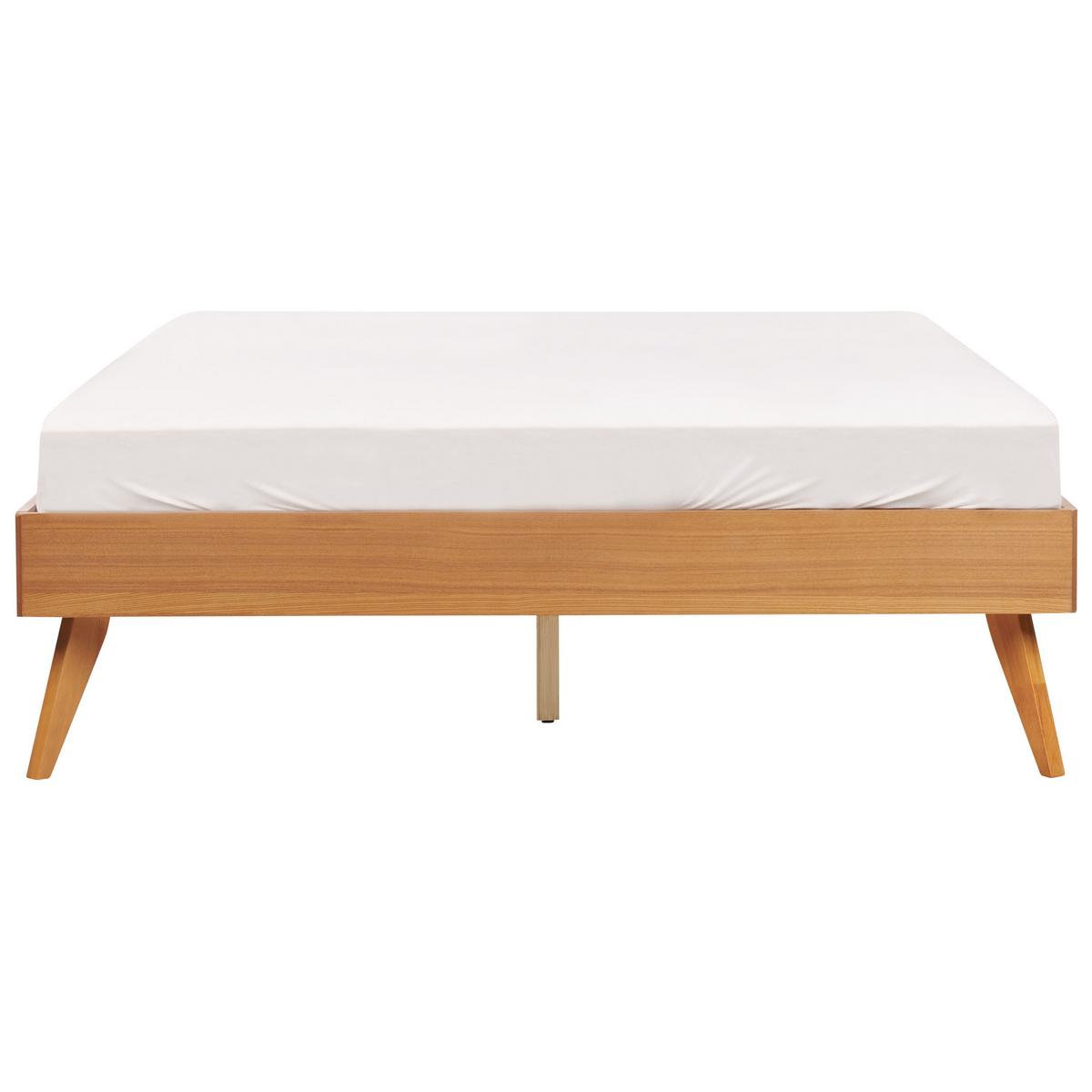 BETT Heller Holzfarbton 140x200 cm Berric - Hellbraun, Holzwerkstoff (140/200cm) - Beliani