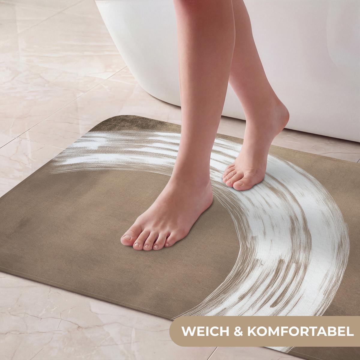 BADEMATTE Farbe - Braun - Japandi 80x50 cm - Mokka, Textil (80/50cm) - OnlyWow