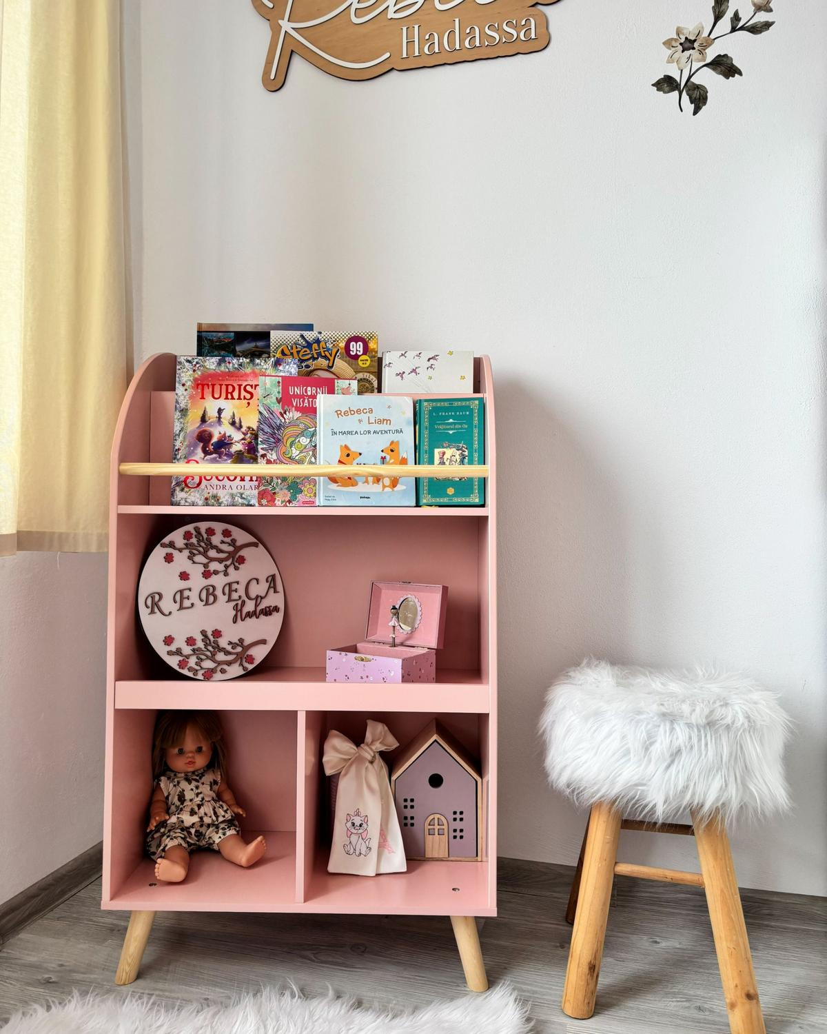 BÜCHERREGAL mit 3 Ebenen 102 cm Pastellrosa Liloet - Pink, Holzwerkstoff (60/102/30cm) - Beliani