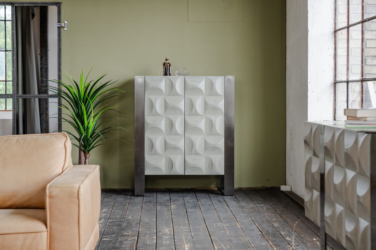 HIGHBOARD MARGO Grau Holz, Metall - Grau, Holzwerkstoff/Metall (100/120/40cm) - KAWOLA
