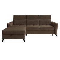 ECKSOFA Talia, Seite: Links LC-2R - Schwarz/Braun, Holz/Kunststoff (238/167cm) - MIRJAN24