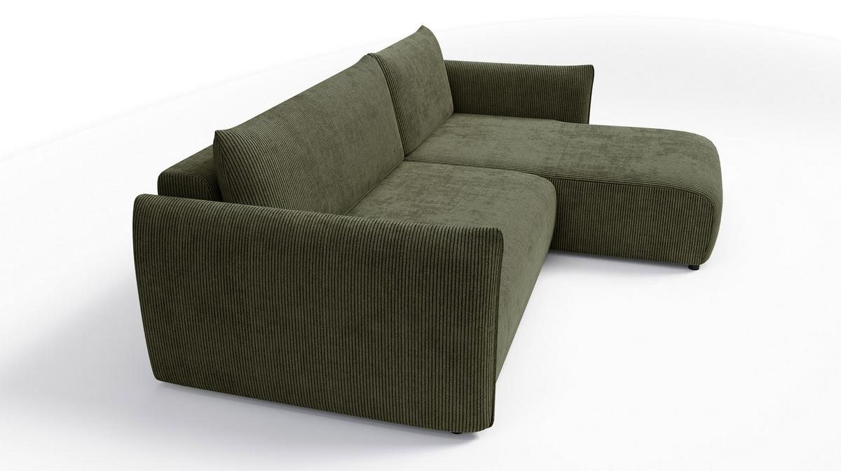 ECKSOFA TAUER 3-Sitzer links, olive - Schwarz/Grün, Holz/Textil (248/173cm) - Wozimo