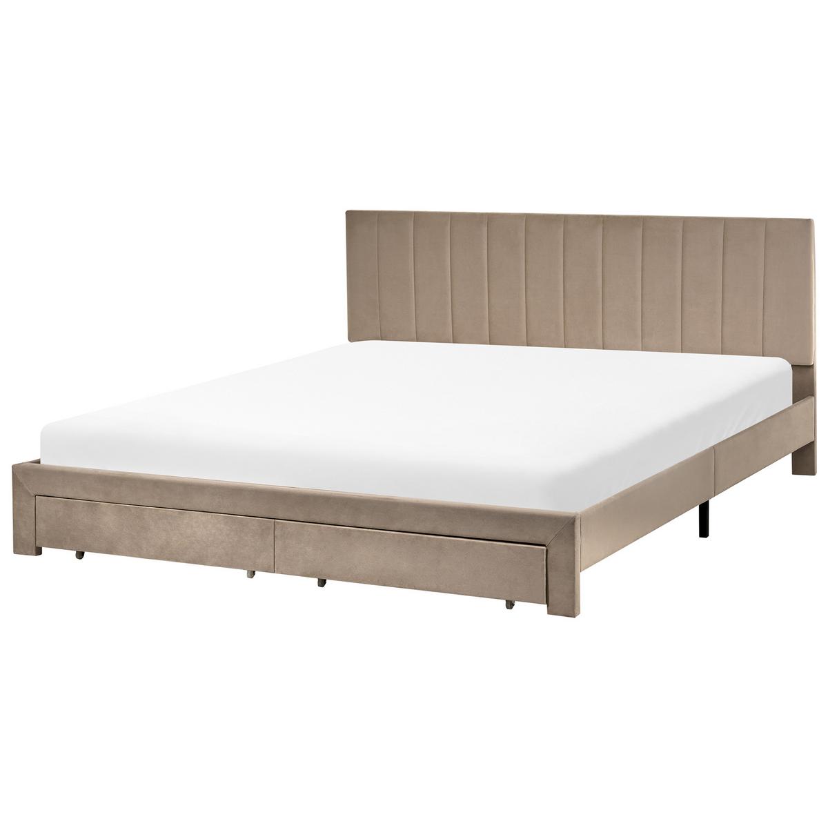 BETT 180/200 cm Taupe Lonzac - Taupe, Textil (180/200cm) - Beliani