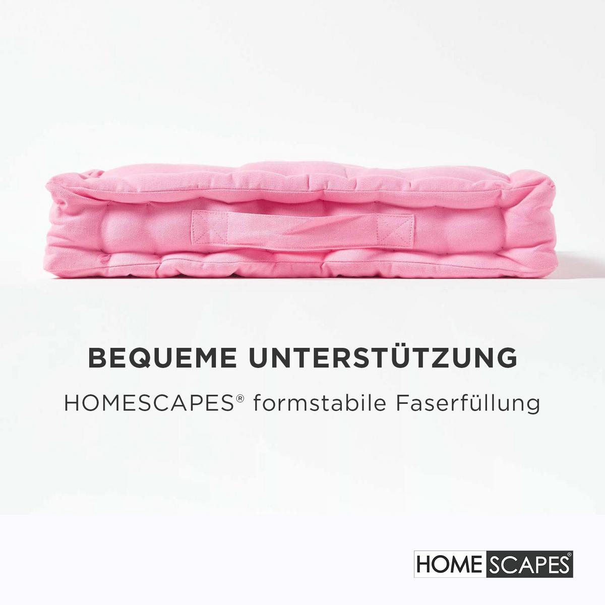 SITZKISSEN rosa 40/40/8 cm – Bodenkissen unifarben - Hellrosa, Textil (40/40/8cm) - Homescapes