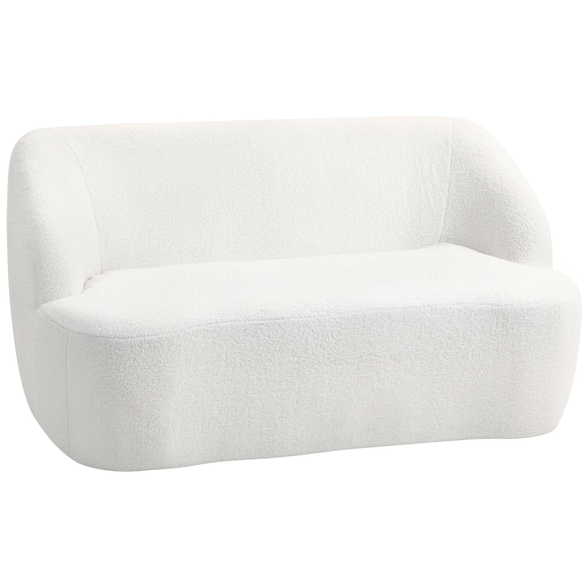 SOFA 2-Sitzer 142 cm Couch Polstersofa mit Armlehne, geschwungenem Design Creme - Weiß, Kunststoff (85/73.5/142cm) - HOMCOM