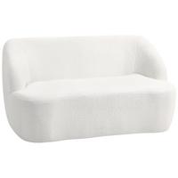 SOFA 2-Sitzer 142 cm Couch Polstersofa mit Armlehne, geschwungenem Design Creme - Weiß, Kunststoff (85/73.5/142cm) - HOMCOM