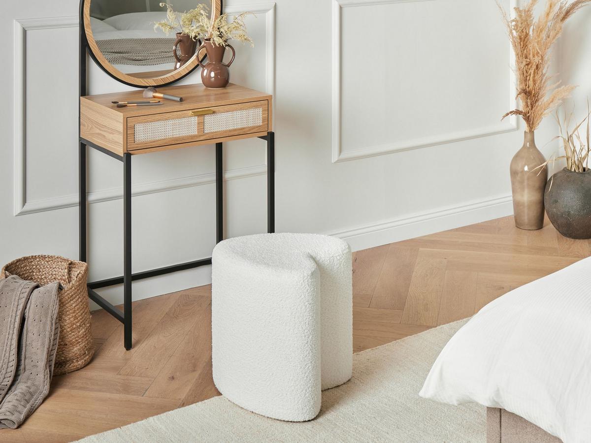 POUF Cremeweiß Scotia - Weiß, Textil (40/44/33cm) - Beliani