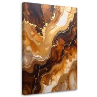 LEINWANDBILDER, Braun und Gold Abstrakt Marmor Glamour - Braun, Textil (30/45cm) - Feeby