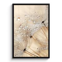 POSTER MIT RAHMENGERAHMTES BILD Löwenzahn - Abstrakt - Natur - Beige 60x90 cm - Braun, Papier (60/90cm) - MuchoWow