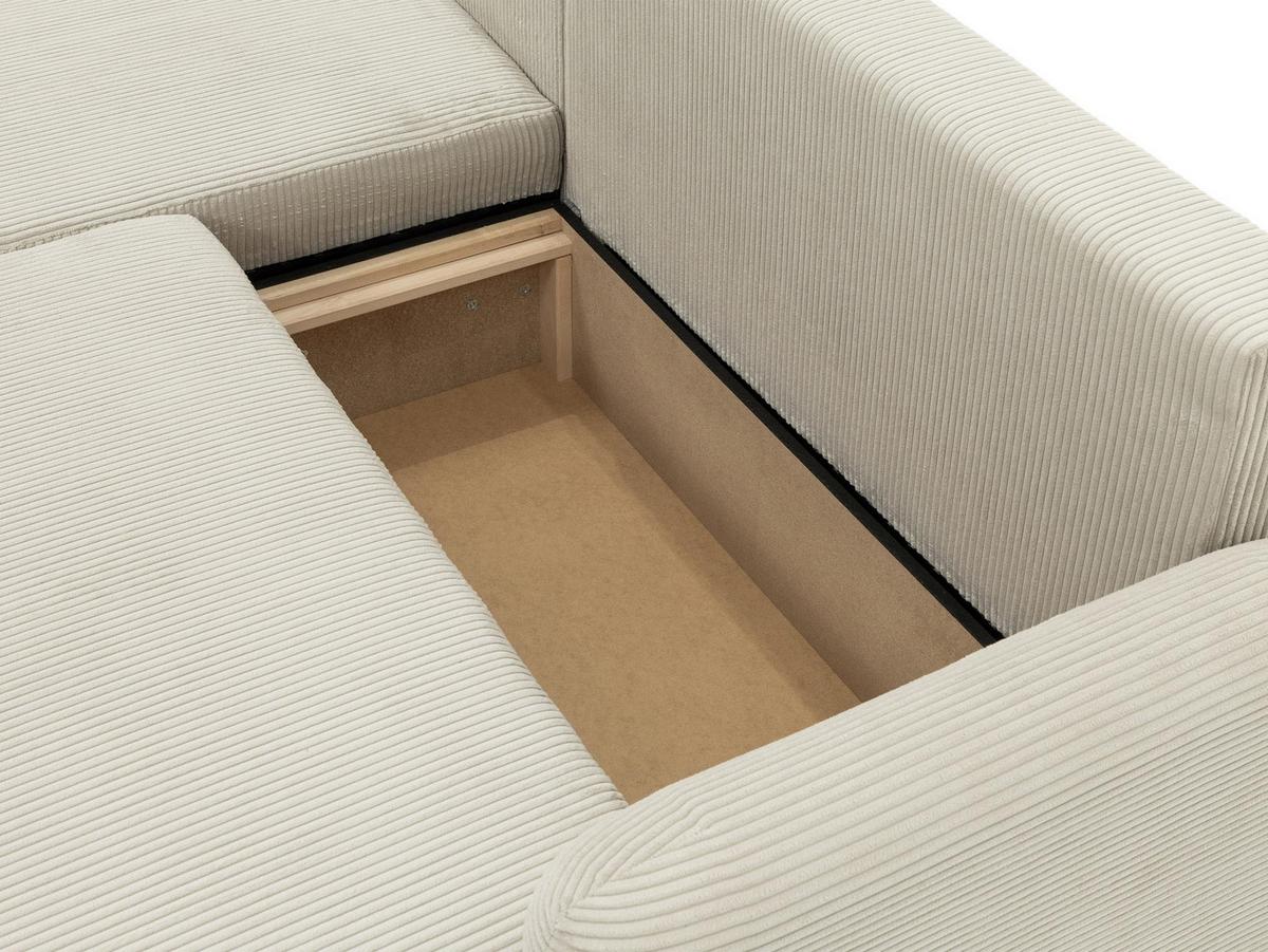 ECKSOFA Loridu Cord, Seite: Rechts - Schwarz/Naturfarben, Holz/Kunststoff (250/174cm) - MIRJAN24