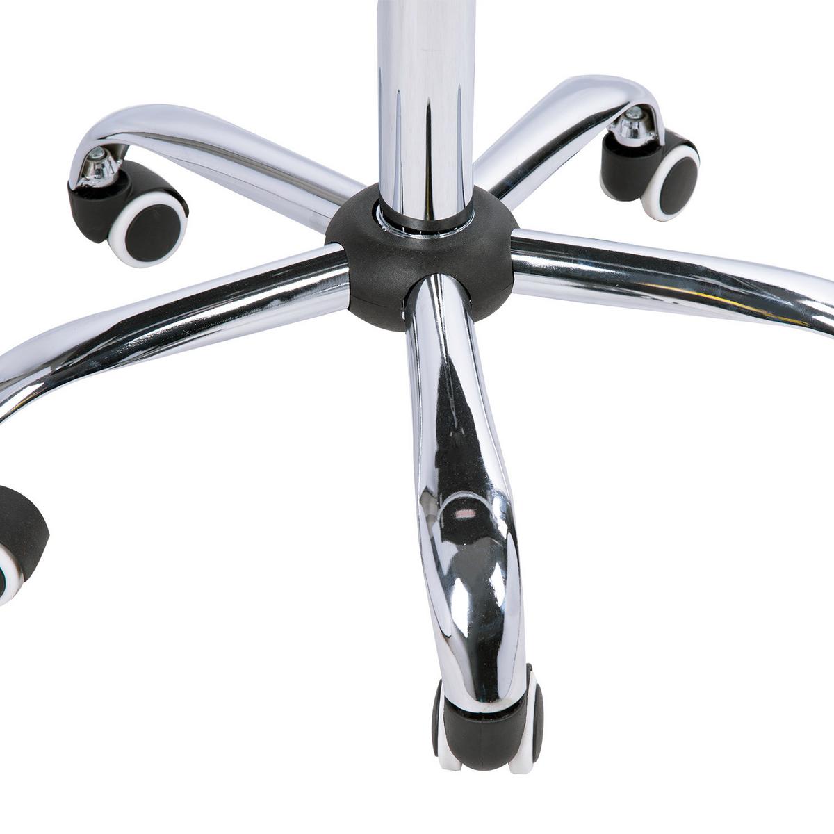 BÜROSTUHL Drehstuhl Rollhocker Drehhocker Arbeitshocker Stuhl Sessel Weiß - Weiß, Kunststoff (54/99/52.5cm) - HOMCOM