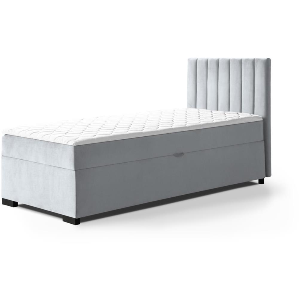 POLSTERBETT Eric 104/207/105 hellgrau - Hellgrau, Holzwerkstoff/Textil (100/200cm) - Beautysofa
