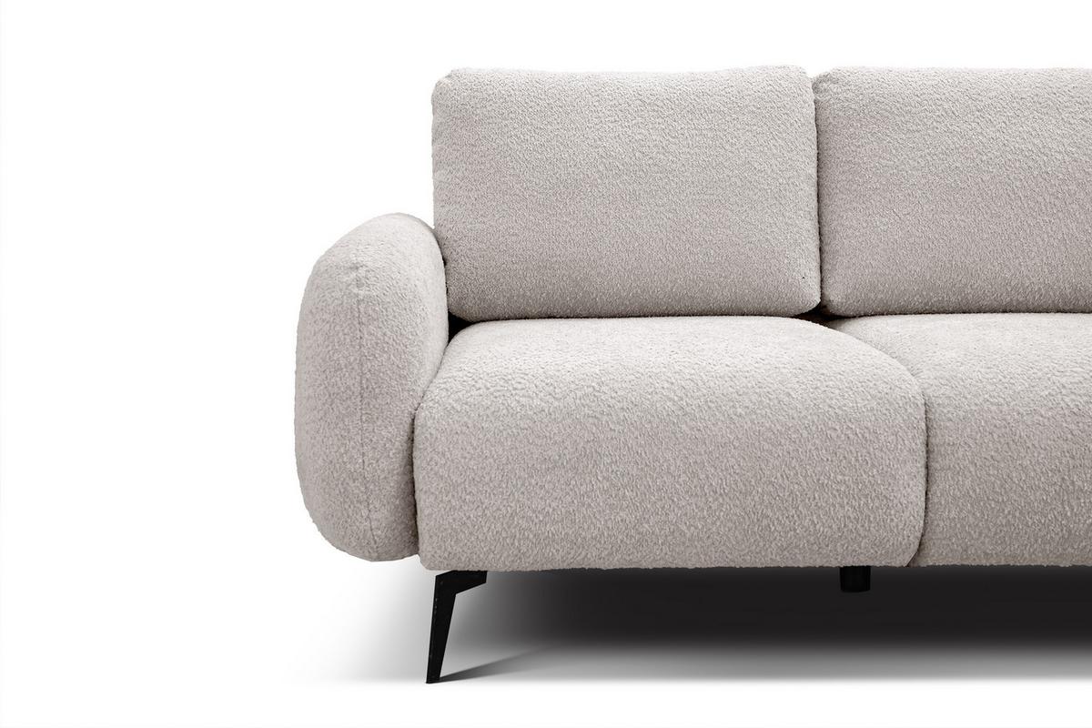SOFA FEBE 2-Sitzer, ecru - Champagner/Schwarz, Holz/Textil (160/82/96cm) - Wozimo