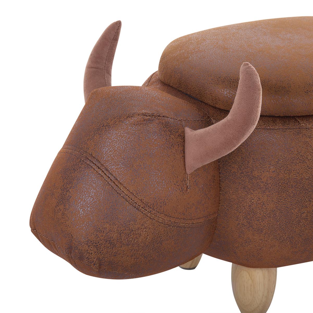 TIERHOCKER Cow 32/60/35 cm - Braun, Kunststoff/Textil (60/35/32cm) - Beliani