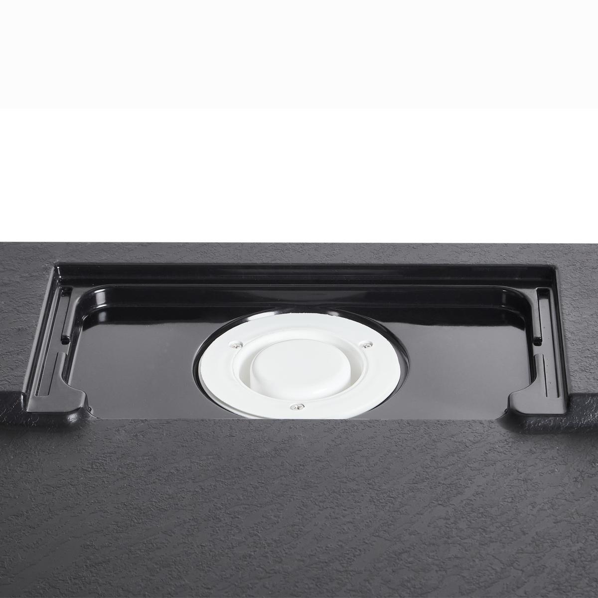 DUSCHWANNE 80/120/3 cm Schwarz Azzurro - Schwarz, Kunststoff (120/3/80cm) - Beliani