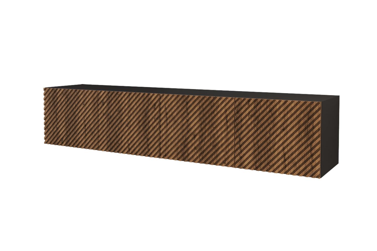 LOWBOARD ZENO-W 2x100x40x40 cm - Schwarz / Katania - Eiche Wotan, Holzwerkstoff (200/40/40cm) - ALTDECOR