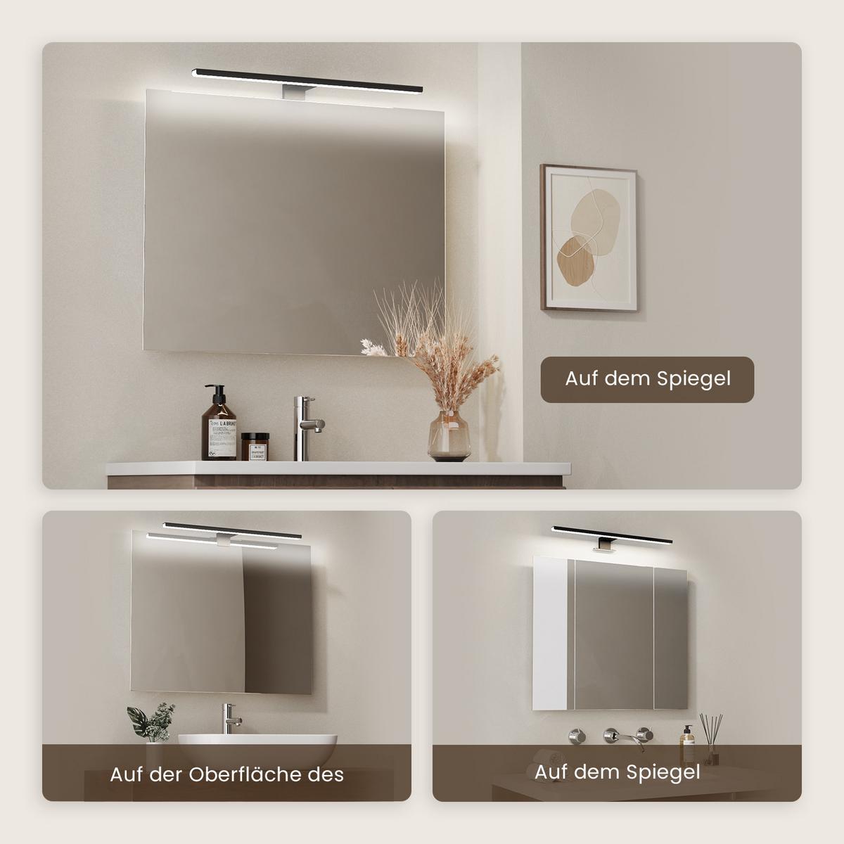 SPIEGELLEUCHTE LED Schwarz 6000K 40/10,5/4 cm - Schwarz, Kunststoff (4/40/10.5cm) - EMKE