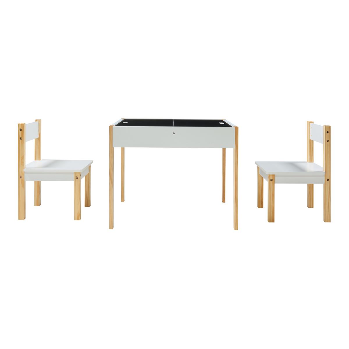 KINDERSITZGRUPPE Smedjebacken - Naturfarben/Weiß, Holz/Holzwerkstoff (62/49.5/62cm) - [en.casa]