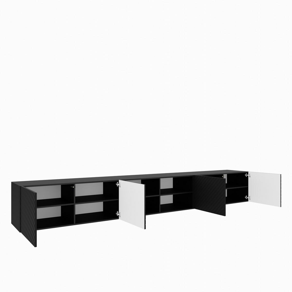 LOWBOARD CAVA 300/41/40 cm, Hängender TV-Schrank Schwarz - Schwarz, Holzwerkstoff (300/41/40cm) - MASSENO