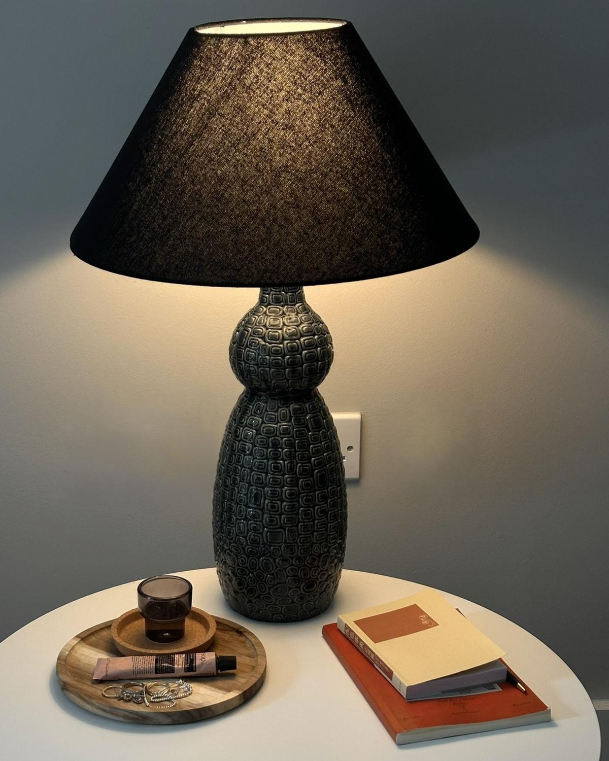 TISCHLAMPE Matina 40/40/60 cm - Blau, Keramik (40/40/60cm) - Beliani