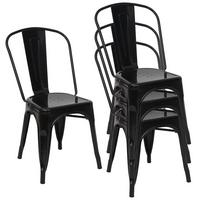STUHL METALL Schwarz 4er-Set - Schwarz, Metall (45/87/43cm) - MCW