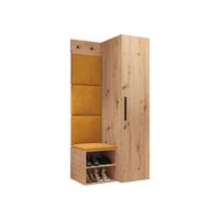 GARDEROBEN-SET Medi III - Schwarz/Orange, Holzwerkstoff/Kunststoff (40/191/50cm) - MIRJAN24