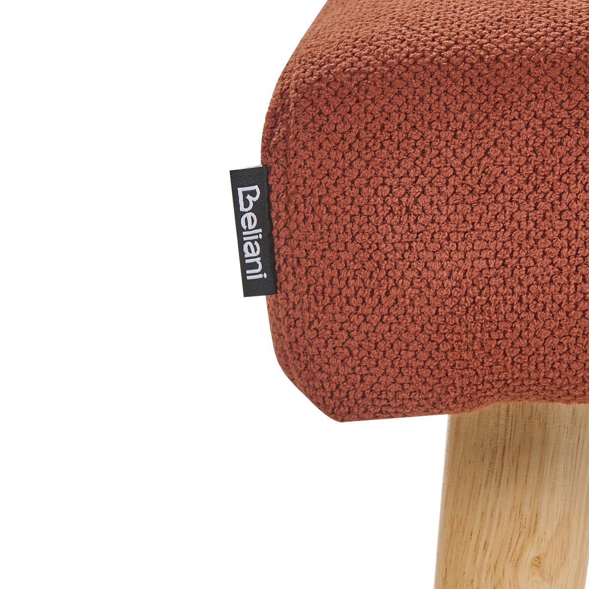 HOCKER Stoff Orange Takoma - Hellbraun, Textil (50/34/30cm) - Beliani